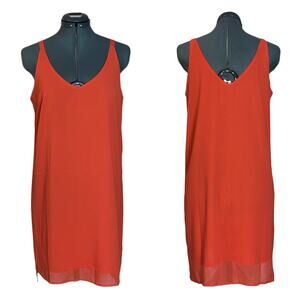 Fashion Union Orange Mini Slip Dress Thin Straps V-Neck Women’s size Small